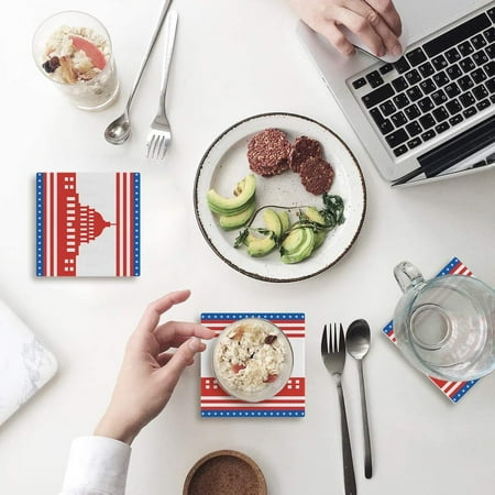 KXMDXA American Flag Red Building Pattern Set of 6 Coaster for Drinks Absorbent Ceramic Stone Coasters Cup Mat with Cork Base for Home Kitchen Room Coffee Table Bar Decor
KXMDXA American Flag Red Building Pattern Set of 6 Coaster for Drinks Absorbent Ceramic Stone Coasters Cup Mat with Cork Base for Home Kitchen Room Coffee Table Bar Decor