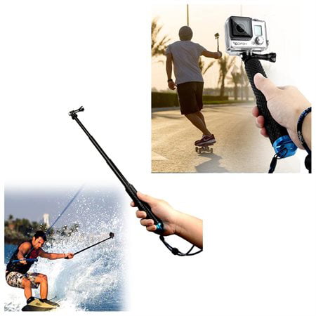 AGPtek Portable Aluminum Alloy Selfie Stick Monopod POV Pole with Rubber Grip Handle for GoPro Hero