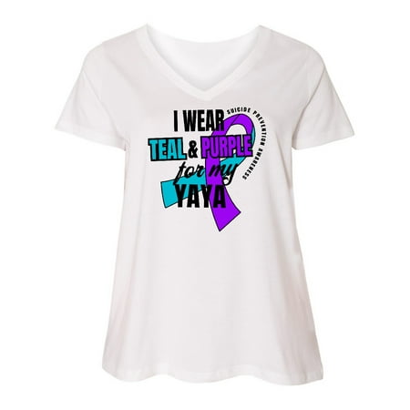 Inktastic Suicide Prevention I Wear Teal and Purple for My Yaya Women s Plus Size V-Neck
Inktastic Suicide Prevention I Wear Teal and Purple for My Yaya Women s Plus Size V-Neck