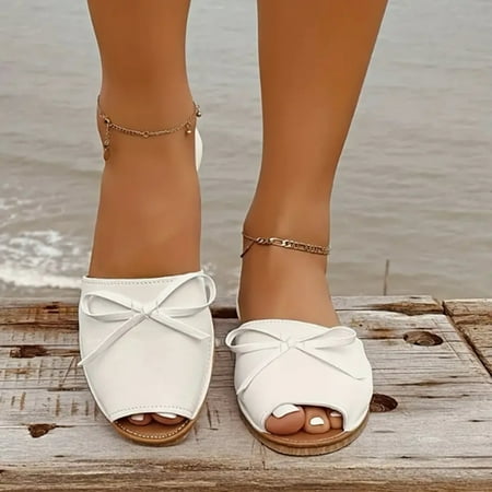 XIAQUJ Women Summer Solid Color Beach Slip on Casual Open Toe Bow Tie Flat Soft Bottom Breathable Shoes Sandals Sandals for Women White 7.5(39)
XIAQUJ Women Summer Solid Color Beach Slip on Casual Open Toe Bow Tie Flat Soft Bottom Breathable Shoes Sandals Sandals for Women White 7.5(39)