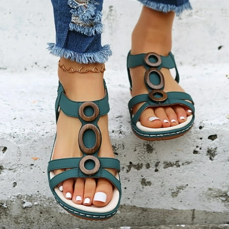 Aayomet Women Sandals Women Platform Sandals Summer Boho Shoes Comfortable Open Toe Thong Buckle Sandals Roman Sandals Green 10
Aayomet Women Sandals Women Platform Sandals Summer Boho Shoes Comfortable Open Toe Thong Buckle Sandals Roman Sandals Green 10