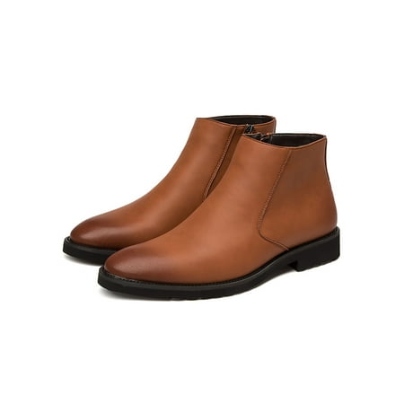 Lacyhop Men Low Calf Bootie Zip Up Work Boots Pointy Toe Ankle Boot Daily Non-Slip Fashion Booties Waterproof Block Winter Shoes Light Brown 8.5
Lacyhop Men Low Calf Bootie Zip Up Work Boots Pointy Toe Ankle Boot Daily Non-Slip Fashion Booties Waterproof Block Winter Shoes Light Brown 8.5
