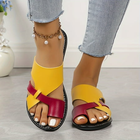 Women s Colorblock Slip On Summer Shoes Toe Loop Flat Slides Casual Outdoor Beach Slides
Women s Colorblock Slip On Summer Shoes Toe Loop Flat Slides Casual Outdoor Beach Slides