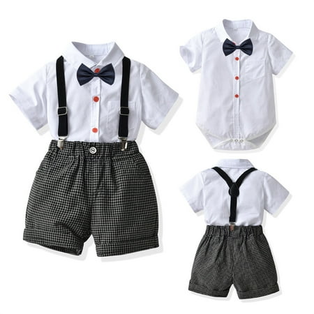 Baby Boy Romper Gentleman Outfit Suits Boy Romper Short Pants Set Short Sleeve Romper Shirt+Suspender Pants+Bow Tie 4Pcs Summer Clothes
Baby Boy Romper Gentleman Outfit Suits Boy Romper Short Pants Set Short Sleeve Romper Shirt+Suspender Pants+Bow Tie 4Pcs Summer Clothes