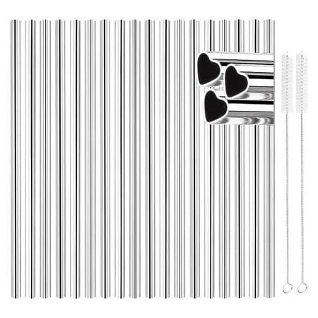 18 Pcs Reusable Heart Shape Stainless Steel Straws with Cleaning Brushes for Tumblers Beverage Drinks (Silver)
18 Pcs Reusable Heart Shape Stainless Steel Straws with Cleaning Brushes for Tumblers Beverage Drinks (Silver)