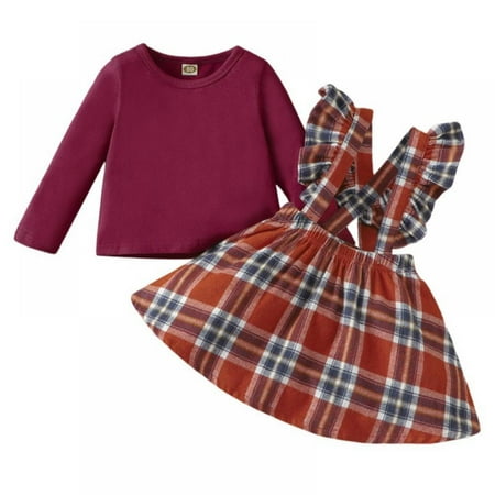 Baby Girl Skirt Set Ruffle Long Sleeve T Shirts+ Suspender Overall Dress Outfits 2pcs
Baby Girl Skirt Set Ruffle Long Sleeve T Shirts+ Suspender Overall Dress Outfits 2pcs