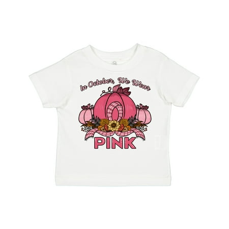 Inktastic In October We Wear Pink with Ribbon and Pink Pumpkins Gift Toddler Boy or Toddler Girl T-Shirt
Inktastic In October We Wear Pink with Ribbon and Pink Pumpkins Gift Toddler Boy or Toddler Girl T-Shirt