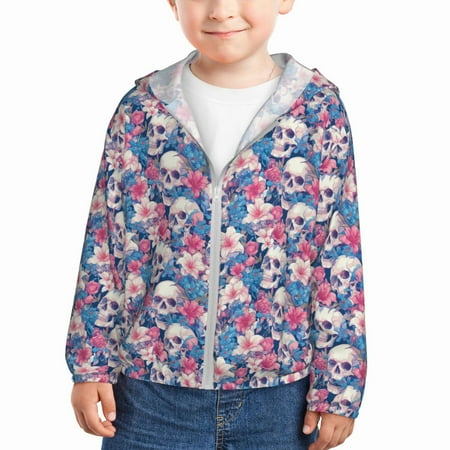 Ocsxa white flower Skull blue Print Kids Active Zipper Sun Protection Jacket Boys Girls Hooded Cooling Shirt-3 Years
Ocsxa white flower Skull blue Print Kids Active Zipper Sun Protection Jacket Boys Girls Hooded Cooling Shirt-3 Years