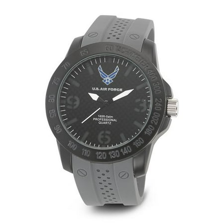 Wrist Armor Men's U.S. Air Force C26 Watch, Stealth Dial, Grey Rubber Strap