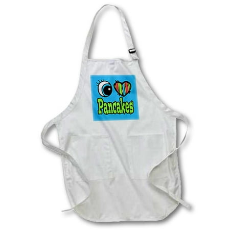 3dRose Bright Eye Heart I Love Pancakes - Full Length Apron 24 by 30-inch White With Pockets
3dRose Bright Eye Heart I Love Pancakes - Full Length Apron 24 by 30-inch White With Pockets