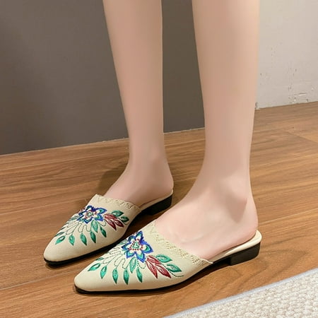 AXXD Women s Sandals Beige Flat Summer Sandals Embroidered Velvet Half Pointed Toe Flat Big Size Sandals Mothers Day
AXXD Women s Sandals Beige Flat Summer Sandals Embroidered Velvet Half Pointed Toe Flat Big Size Sandals Mothers Day