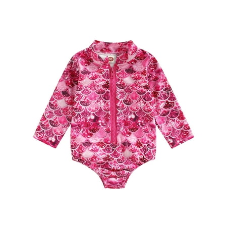 Toddler Kid Girl Print Long Sleeve One Piece Swimsuit Bathing Suits Rash Guard Swimwear with Zipper
Toddler Kid Girl Print Long Sleeve One Piece Swimsuit Bathing Suits Rash Guard Swimwear with Zipper