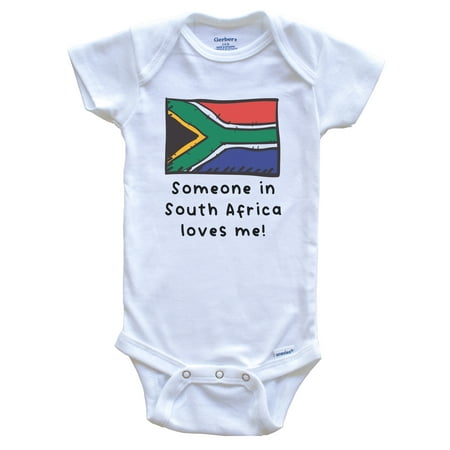 Someone in South Africa Loves Me South African Flag Cute Baby Bodysuit