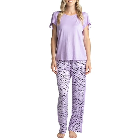 Muk Luks Women s and Women s Plus Short Sleeve Top and Pajama Pant Set 2pc