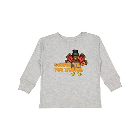 Inktastic Gobble Til You Wobble Gift Toddler Boy or Toddler Girl Long Sleeve T-Shirt