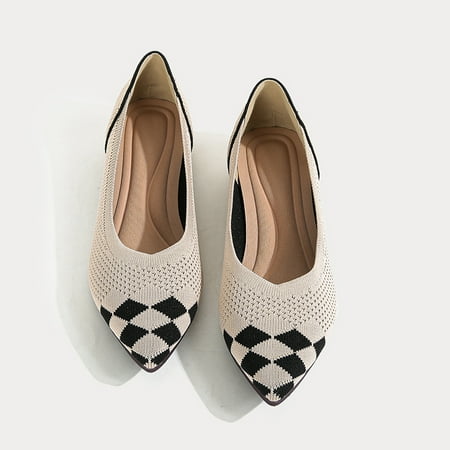 Women‘s Knit Flat Shoes Lightweight Breathable Argyle Pattern Pointed Toe Mesh Shoes Womens Outdoor Footwear
Women‘s Knit Flat Shoes Lightweight Breathable Argyle Pattern Pointed Toe Mesh Shoes Womens Outdoor Footwear