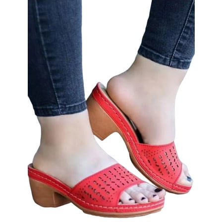 Lacyhop Women Sandals Platform Slides Slippers Chunky Heeled Sandal Summer Non-Slip Heels Hollow Out Slip On Red 8.5
Lacyhop Women Sandals Platform Slides Slippers Chunky Heeled Sandal Summer Non-Slip Heels Hollow Out Slip On Red 8.5