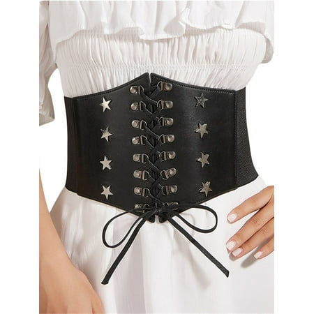 Black Corset Belt for Woman Girls Waist Tie Tied Corset Wide Elastic Wide Band Retro Leather Belt
Black Corset Belt for Woman Girls Waist Tie Tied Corset Wide Elastic Wide Band Retro Leather Belt