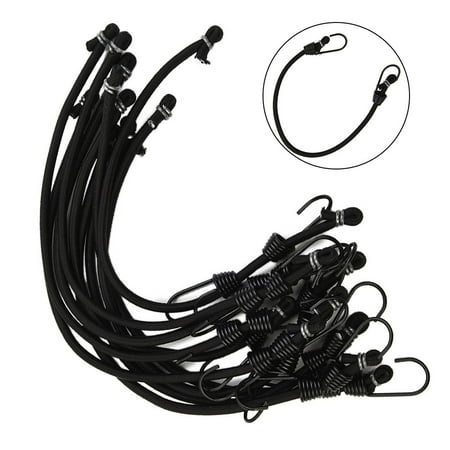 RANMEI Pack of 10 heavy duty elastic bungee cords luggage cord 30cm