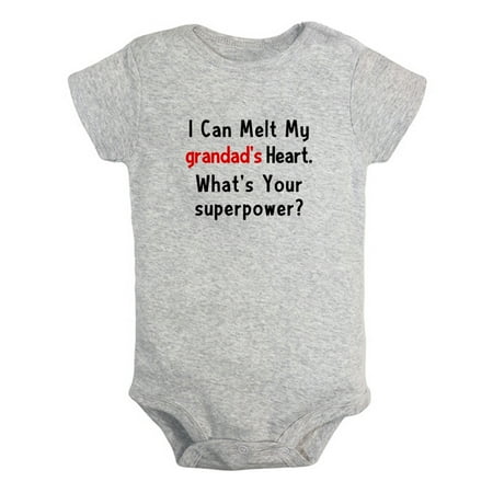 I Can Melt My Grandads Heart Whats Your Superpower Funny Rompers For Babies Newborn Baby Unisex Bodysuits Infant Jumpsuits Toddler 0-24 Months Kids One-Piece Oufits (Gray 18-24 Months)
I Can Melt My Grandads Heart Whats Your Superpower Funny Rompers For Babies Newborn Baby Unisex Bodysuits Infant Jumpsuits Toddler 0-24 Months Kids One-Piece Oufits (Gray 18-24 Months)