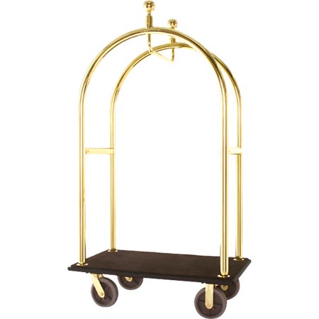 Bellman's Cart - Mark V - With Pneumatic Wheels - Brown - Satin Stainless Steel - 42" Deck Length