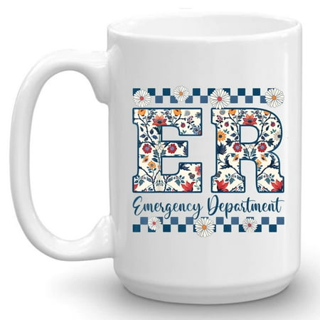 Floral Er Nurse Emergency Department Room Rn Nursing Gift Ceramic Mug 15oz (White;15oz)
Floral Er Nurse Emergency Department Room Rn Nursing Gift Ceramic Mug 15oz (White;15oz)