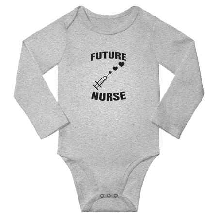 Future Nurse Funny Baby Long Sleeve Clothes Bodysuits Infant Boy Girl Unisex (Gray 6-12M)
Future Nurse Funny Baby Long Sleeve Clothes Bodysuits Infant Boy Girl Unisex (Gray 6-12M)