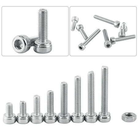 Zerodis 340pcs M3 Stainless Steel SS304 Hex Socket Cap Head Screws and Nuts Assortment Repair Tool Accessory Fastener
Zerodis 340pcs M3 Stainless Steel SS304 Hex Socket Cap Head Screws and Nuts Assortment Repair Tool Accessory Fastener