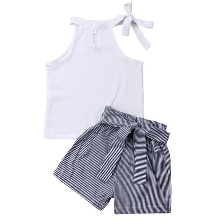 Xingqing Toddler Kids Baby Girl Hollow Clothes Sets Sleeveless White Vest Tops+Striped Bow Shorts Outfit White 5-6 Years
Xingqing Toddler Kids Baby Girl Hollow Clothes Sets Sleeveless White Vest Tops+Striped Bow Shorts Outfit White 5-6 Years
