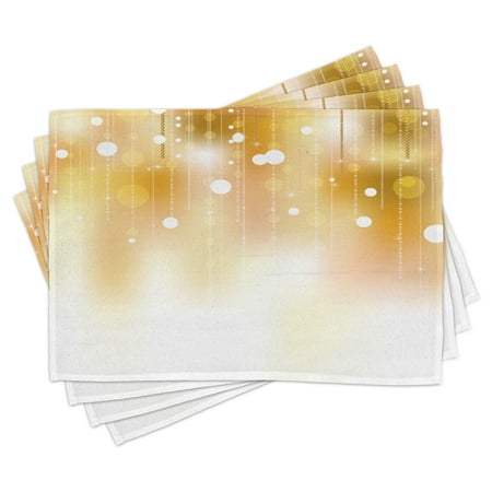Pearls Placemats Set of 4 Blurred Background with Golden Color Circles Classy Christmas Design Artwork Print Washable Fabric Place Mats for Dining Room Kitchen Table Decor Gold White by Ambesonne
Pearls Placemats Set of 4 Blurred Background with Golden Color Circles Classy Christmas Design Artwork Print Washable Fabric Place Mats for Dining Room Kitchen Table Decor Gold White by Ambesonne