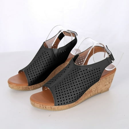 HOMBOM Female Summer Ladies Women Thick Soled Shoes Hollowed Out Fish Mouth Casual Wedge Heels Sandals
HOMBOM Female Summer Ladies Women Thick Soled Shoes Hollowed Out Fish Mouth Casual Wedge Heels Sandals