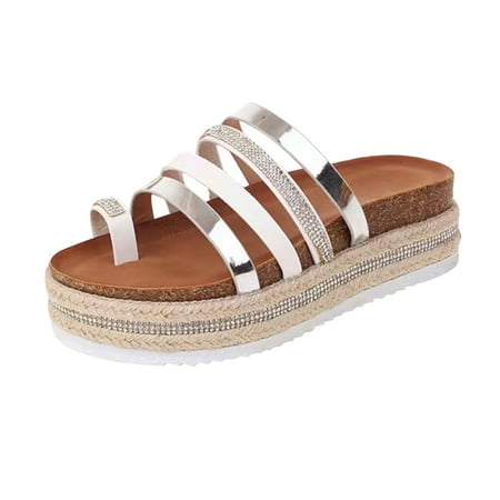 Cathalem Ladies Fashion Leather Lace Combination Rhinestone Decorative Sleeve Toe Thick Sole Sandals Silver 41
Cathalem Ladies Fashion Leather Lace Combination Rhinestone Decorative Sleeve Toe Thick Sole Sandals Silver 41