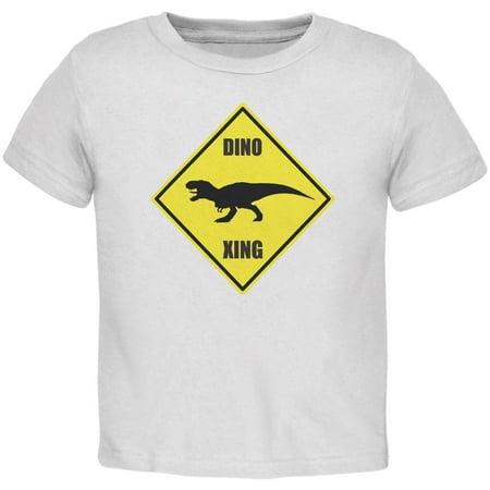 Dino Crossing White Toddler T-Shirt