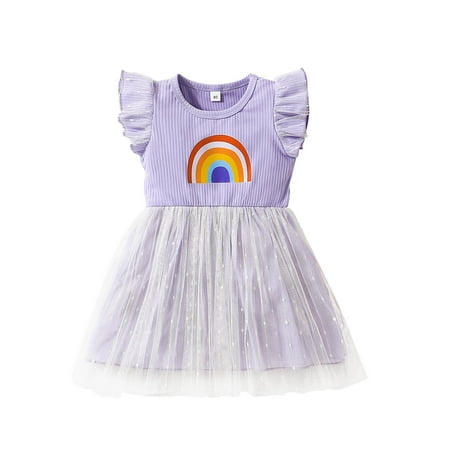 nsendm Rainbow Long Sleeve Toddler Girls Fly Sleeve Dresses Kids Rainbow Printed Tulle Princess Flower Girl Gown Purple 2-3 Years
nsendm Rainbow Long Sleeve Toddler Girls Fly Sleeve Dresses Kids Rainbow Printed Tulle Princess Flower Girl Gown Purple 2-3 Years