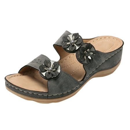 Sandals for Women Flattering and Versatile Flats Open Shoes Wedges Toe Thick Comfortable Slippers for Women Slippers for Women Summer Grey 10.5
Sandals for Women Flattering and Versatile Flats Open Shoes Wedges Toe Thick Comfortable Slippers for Women Slippers for Women Summer Grey 10.5