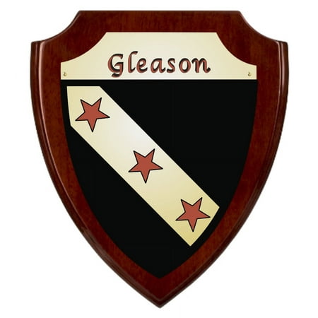 Gleason Irish Coat of Arms Shield Plaque - Rosewood Finish