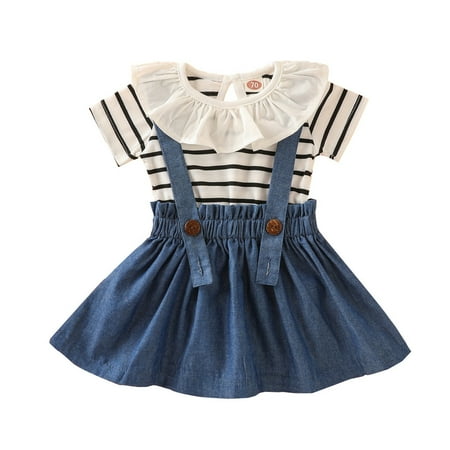 DNDKILG Newborn Infant Baby Toddler Girl 3PCS Outfits Bodysuit and Suspender Skirt Set Short Sleeve Clothing Set Summer with Headband Blue 0-2Y
DNDKILG Newborn Infant Baby Toddler Girl 3PCS Outfits Bodysuit and Suspender Skirt Set Short Sleeve Clothing Set Summer with Headband Blue 0-2Y