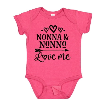 Inktastic Nonna and Nonno Love Me Gift Baby Boy or Baby Girl Bodysuit