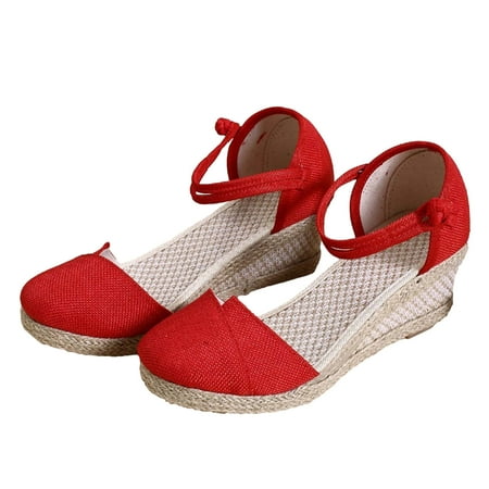 Summer Savings Clearance! PEZHADA Sandals Women Wedge Sandals for Women Closed Toe Wedges Shoes Platform Slingback Mid Low Heel Canvas Dress Sandals Red 40
Summer Savings Clearance! PEZHADA Sandals Women Wedge Sandals for Women Closed Toe Wedges Shoes Platform Slingback Mid Low Heel Canvas Dress Sandals Red 40
