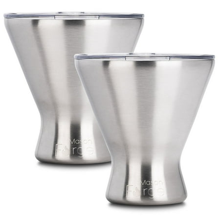 Mason Forge | Set of 2 Stainless Steel 12oz Martini Margarita Tumbler | Sweat & Condensation Free | Double Wall Insulated Technology for COLD Cocktails
Mason Forge | Set of 2 Stainless Steel 12oz Martini Margarita Tumbler | Sweat & Condensation Free | Double Wall Insulated Technology for COLD Cocktails
