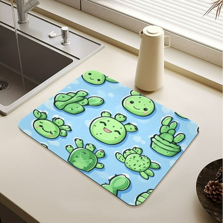 Cute Cartoon Cactus on Blue Background Drying Mat Diatomaceous Earth Super Absorbent Slip Rubber Sole Heat Resistant 230 Degrees Fahrenheit 23.6×19.7in
Cute Cartoon Cactus on Blue Background Drying Mat Diatomaceous Earth Super Absorbent Slip Rubber Sole Heat Resistant 230 Degrees Fahrenheit 23.6×19.7in