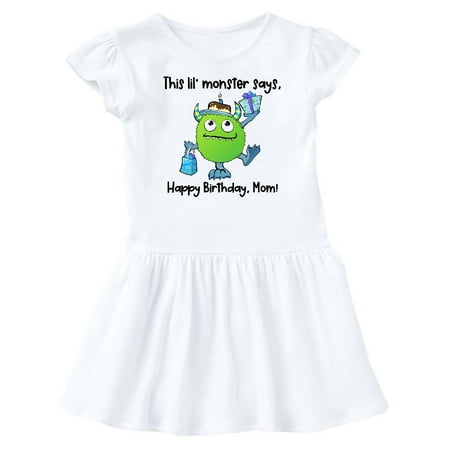 Inktastic This Lil Monster Says Happy Birthday Mom Gift Baby Girl Dress