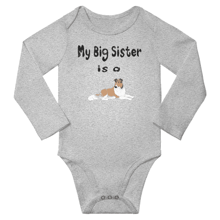 My Big Sister is a Shetland Sheepdog Dog Cute Baby Long Sleeve Clothing Bodysuits Boy Girl (Gray 6-12M)
My Big Sister is a Shetland Sheepdog Dog Cute Baby Long Sleeve Clothing Bodysuits Boy Girl (Gray 6-12M)