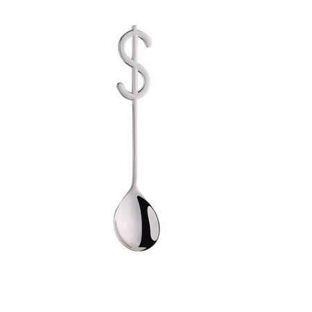 8Pcs Stainless Steel Dollar Shape Spoon Creative Stirring Milk Coffee Spoon Ice Cream Candy Gold Teaspoon Tableware Kitchen