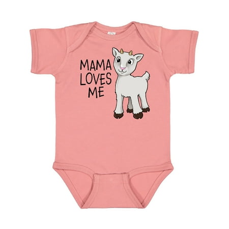 Inktastic Mama Loves Me- cute goat Gift Baby Boy or Baby Girl Bodysuit