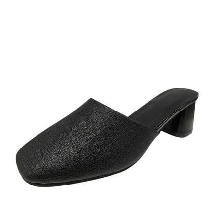 uikmnh Women Shoes Fashion Spring And Summer Women Casual Shoes Half Slippers Solid Color Mid Heels Thick Heels Black 8
uikmnh Women Shoes Fashion Spring And Summer Women Casual Shoes Half Slippers Solid Color Mid Heels Thick Heels Black 8