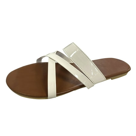 Womens Sandals Ladies Fashion Flat Slippers Round Top Face Cross Strap Casual Beach Sandals Women S Sandals Pvc White 42
Womens Sandals Ladies Fashion Flat Slippers Round Top Face Cross Strap Casual Beach Sandals Women S Sandals Pvc White 42