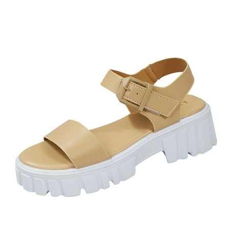Womens Sandals Fashion Summer Women Sandals Thick Sole Buckle Strap Open Toe Casual Style Women S Sandals Pu Beige 37
Womens Sandals Fashion Summer Women Sandals Thick Sole Buckle Strap Open Toe Casual Style Women S Sandals Pu Beige 37