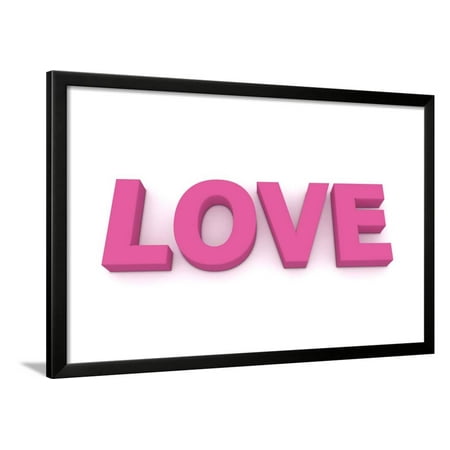 Love in Pink/Purple Framed Print Wall Art By PixBox