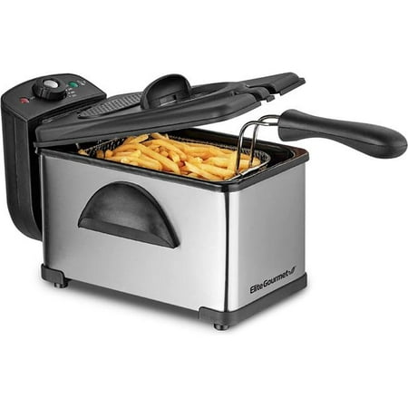 Elite Gourmet Stainless Steel 2Qt. Immersion Deep Fryer